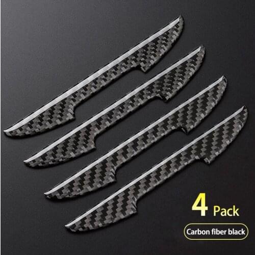 4Pcs Car Door Anti-collision Strip Car Bumper Protector Carbon Fiber Protective Styling Mouldings Auto Body Protector Sticker