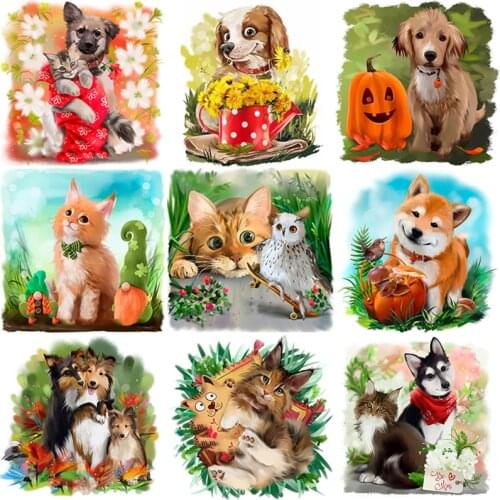 5D DIY Diamond Painting Animal Cross Stitch Cats and Dogs Diamond Embroidery Full Square Round Drill Home Decor Manual Art Gift