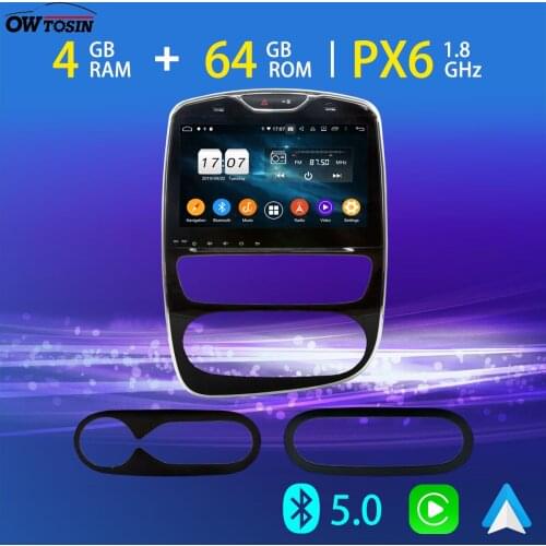 10.1'' PX6 4+64G Android 10 GPS Car Multimedia Player For Renault Clio 4 2012-2018 Bluetooth 5.0 Tethering 4G SIM LTE DSP Stereo