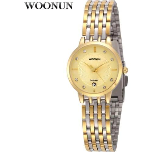 2020 WOONUN Ladies Watches Top Brand Luxury Gold Watch Full Steel Quartz Wrist Watches For Women Geneva Relogio Feminino hodinky