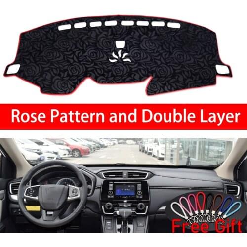 Rose Pattern For Honda CRV 2017 2018 2019 Dashboard Cover Car Stickers Car Decoration Car Accessories Interior Car Decals