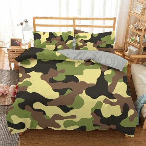 Home Textile Cool Boy Girl Kid Adult Duver Cover Camouflage Quilt Cover Bedding Sets Queen Twin Comforter Covers with Pillowcase