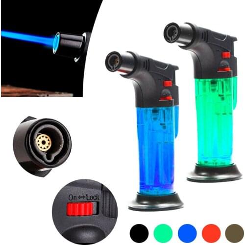 1pc Lighter Butane Kitchen Welding Torch Jet Gas Lighter Turbo Portable Spray Gun Windproof Cigar Tube Lighter Outdoor