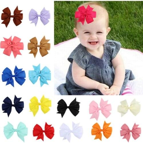 Hot 5 Pcs/Pack DIY Jewelry Rib Dovetail Ribbon Bow Children Headband Baby Girls Hair Barrette Clips Accessories Hairpin Headwear