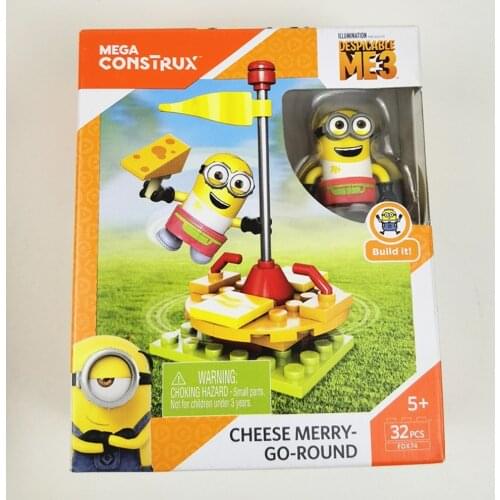 Mega Construx Despicable Me 3 Cheese Merry Go Round 32pcs/pzs -5years old Children Toys Festival Christmas Gift