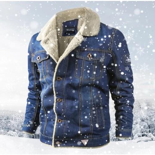 Winter Warm Mens Denim Jackets Fashion Male Fleece Thick Jeans Jacket Men Casual Fleece Outwear Windbreaker Cowboy Coats 5XL 6XL