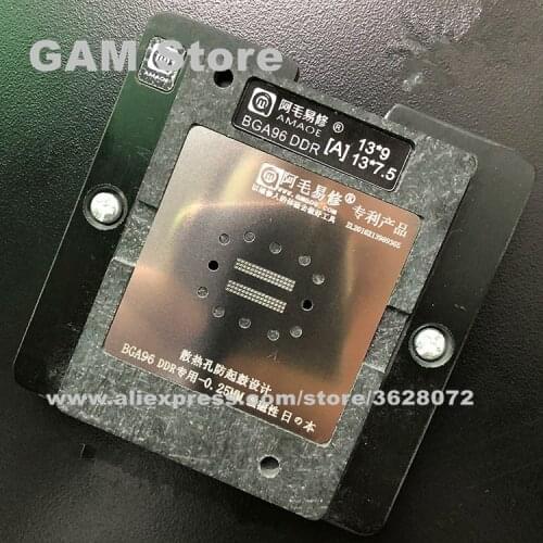 AMAOE DDR Reballing Plate Magnetic Set BGA96 DDR2/3/4 LCD TV Tablet Weld Location Platform Magnet Base BGA Stencil Tin Plant Net