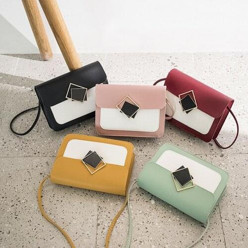 Contrast Color Hasp Small Shoulder Bag Women Flap Bags Handbag Crossbody Bag for Women 2021 Fashion Messenger Bags Simple