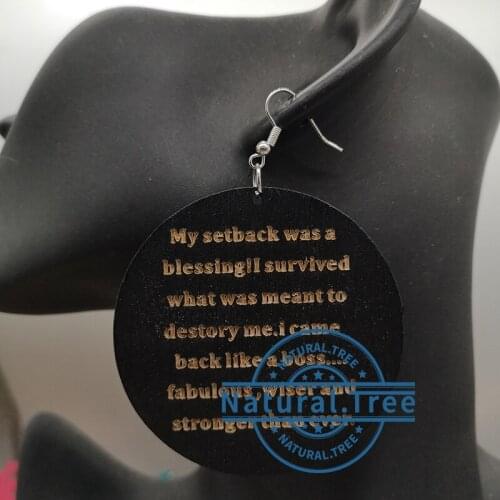 My setback was a blessing Wooden Earrings