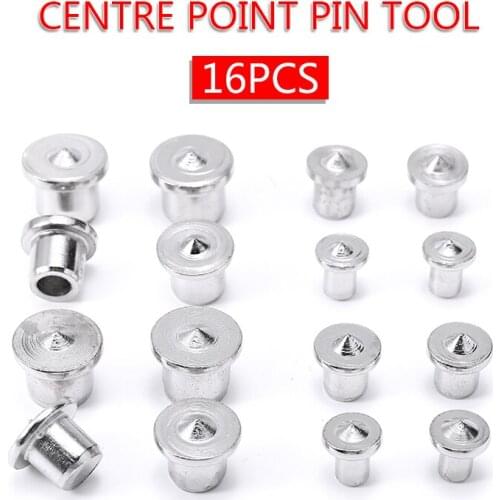 16pcs Dowel Tenon Center Set Woodworking Top Locator 6/8/10/12mm Wooden Dowels Centering Point Marking Points
