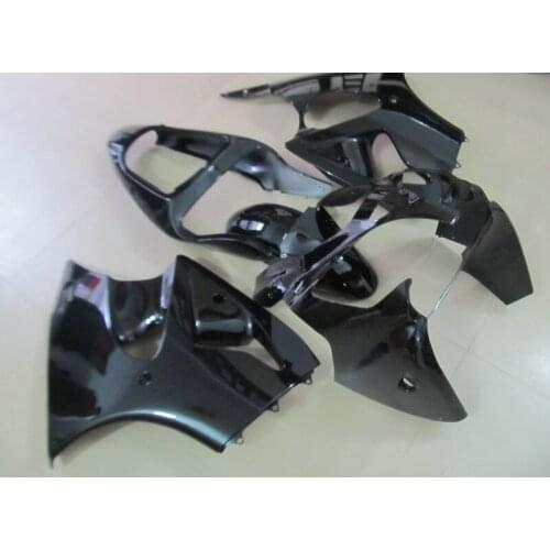 Injection mold Fairing Kit for KAWASAKI Ninja ZX6R 00 01 02 ZX 6R 2000 2001 2002 All gloss black Fairings set+7gifts KV04