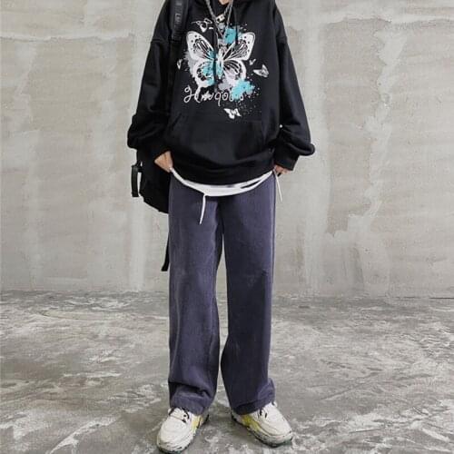 New Arrival Western Concise Vintage Corduroy Style Fashion Mens Straight Harem Pants Hip Hop Autumn Casual Loose Male Trousers