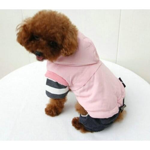 Wholesale Autumn Winter Xs Dog Clothes For Small Dogs Girl Boy Teddy Thick Pink Wadded Jumpsuits Puppy Hoodie Pet Clothing