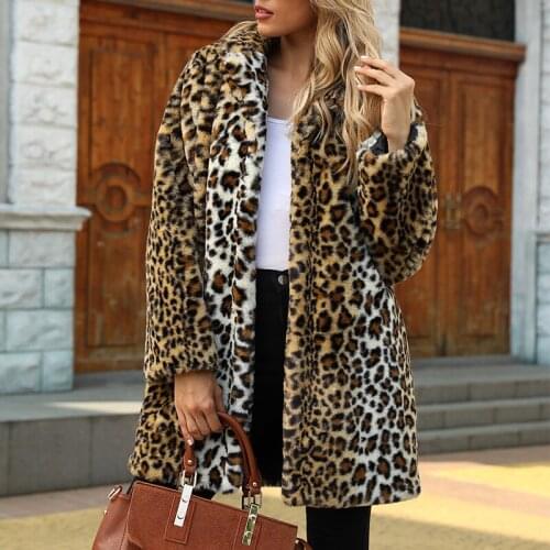 Leopard Coats New Women Faux Fur Coat Luxury Winter Warm Plush Jacket Fashion Artificial Fur Womens Outwear High Quality 3XL
