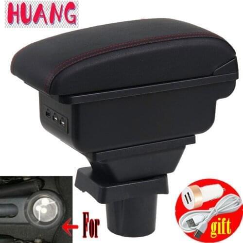 Armrest box For Mitsubishi Attrage Mirage Rotatable Large space Center Centre Console Storage Box with Cup holder ashtray USB in