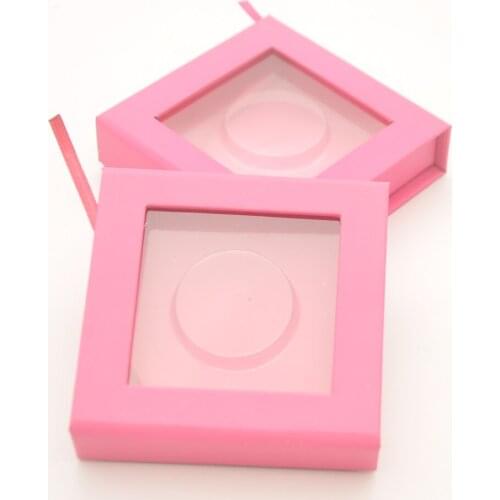 Custom lash boxes packaging eyelash box personalize logo private label faux 3d mink lashes full strip square magnetic pink case