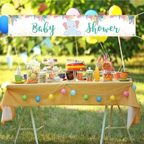 Baby Shower Holiday Party Supplies Cute Baby Elephant Decoration Banner Couplet Outdoor Garden Courtyard Indoor Wedding Sign
