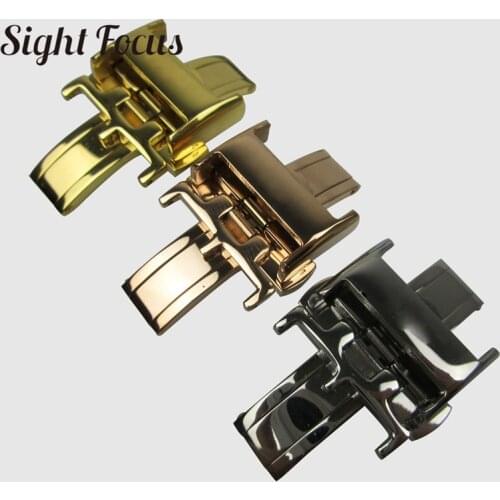 16mm 18mm Stainless Steel Butterfly Buckle for Longines Master Leather Watchband Deployment Folding Clasp Accessories Watch part