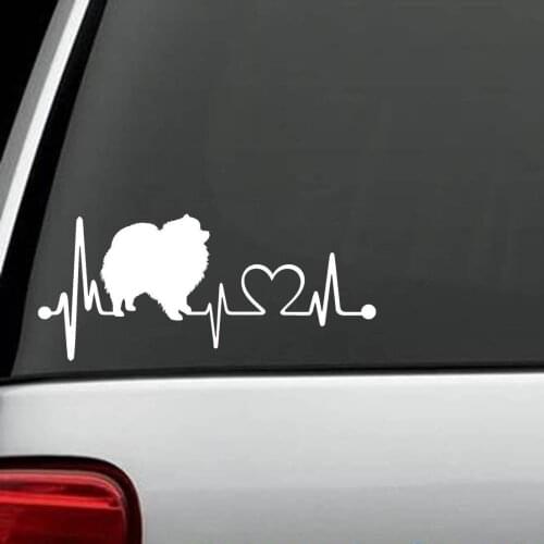 Pomeranian Heartbeat Dog Decal Sticker Auto Window Art car sticker