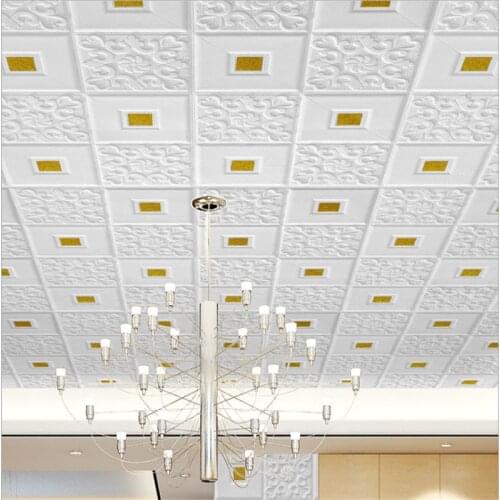 Three-dimensional Wall Sticker Roof Panel Foam 3d Self-adhesive Ceiling Decoration Wallpaper Living Room Bedroom Home