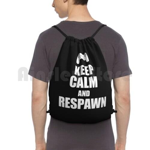 Gamer , Keep Calm And Backpack Drawstring Bags Gym Bag Waterproof Gaming Gamer Gamer Girl Video Games Videogames