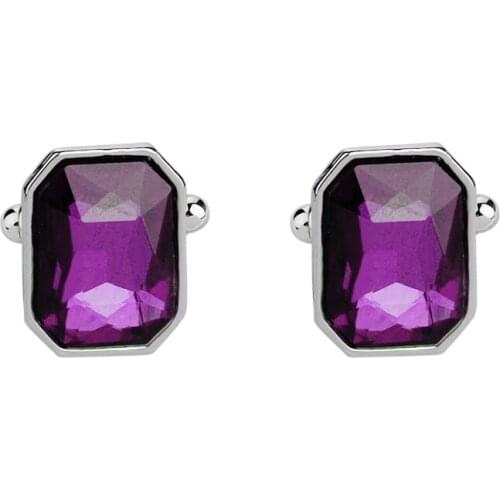 Real stone cufflinks Pink blue purple green orange Crystal Cufflinks For Men Business Cuff Buttons Mens Shirt Cuff Links gifts