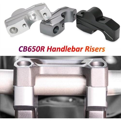 Motorcycle Handlebar Risers CNC Aluminum Alloy Anodizing Clamps Compatible for Honda CB650R Motorbike Steering Wheel Adapter