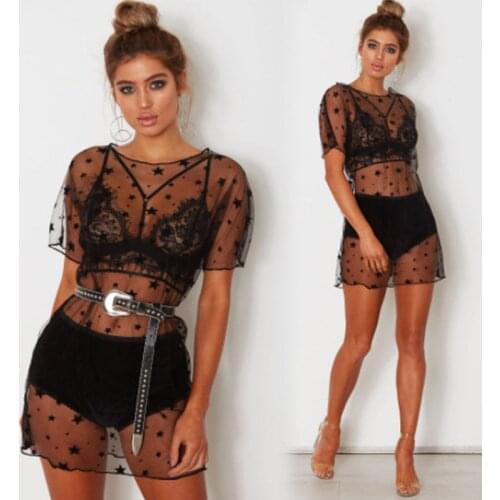 Women Beach Cover Up Floral Embroidery Bikini Cover Up Swimwear Women Robe De Plage Beach Cardigan Bathing Suit Black Cover Ups