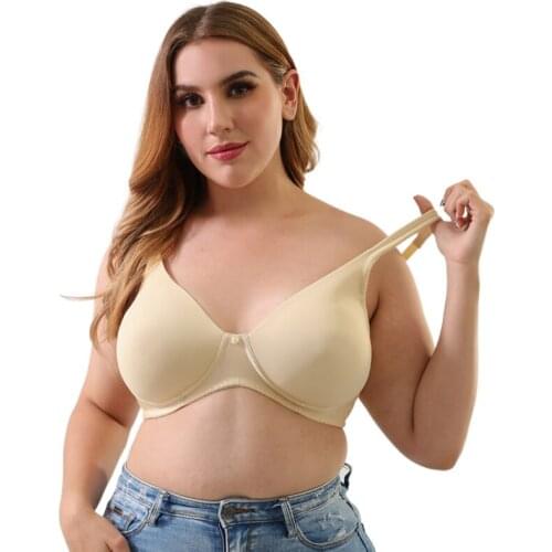 2021 Plus Size Women Ultra Thin Bra Solid Color Brassiere 70 75 80 85 90 95 100 A B C D E Full Cup Minimizer Bras for Ladies bh