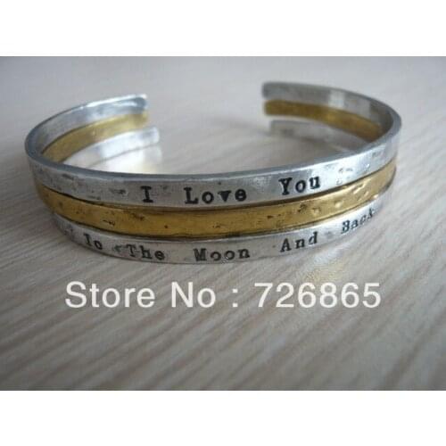 3pcs/Set,10Set/Lot Wholsesale Fashion I LOVE YOU To The Moon And Back Bangle
