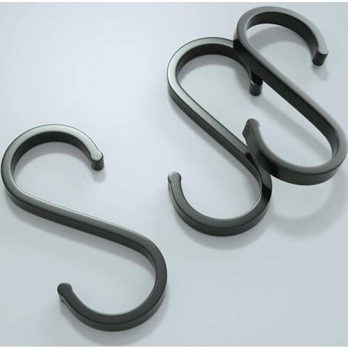 5/10PCS Space Aluminum Practical Hooks S Shape Kitchen Railing S Hanger Tools Clasp Holder Hooks For Hanging Clothes Handbags