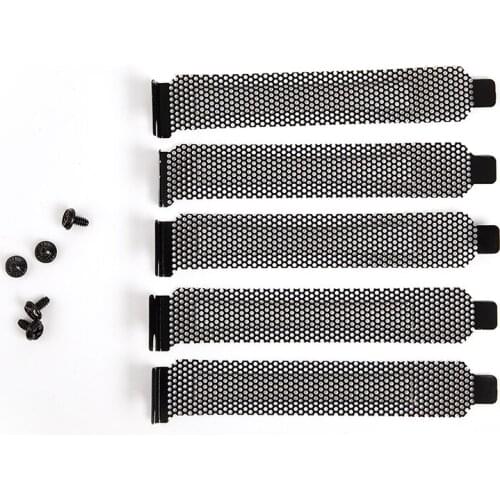 5pcs PCI Slot Cover Dust Filter Blanking Board Cooling Fan Dust Filter Ventilation PC Computer Case 12cm