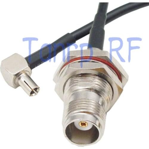 50CM Pigtail coaxial jumper cable RG174 extension cord 20in TNC female jack to TS9 male plug right angle RF adapter