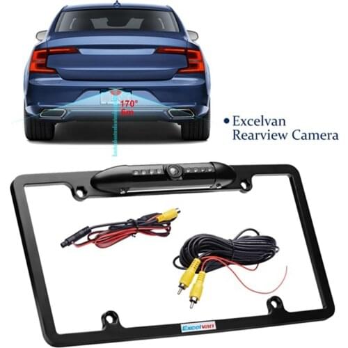 Car Rear View Backup Camera 8 IR Night Vision US Universal Car Parking Reversing Assistance With License Plate Frame CMOS Licens