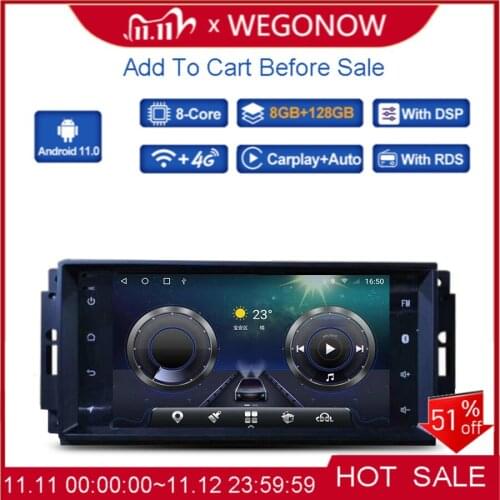 Carplay 7" IPS Android 10.0 6GB+128GB Car DVD Player GPS WIFI Bluetooth Radio For Jeep Compass Commander Wrangler Chrysler 300C