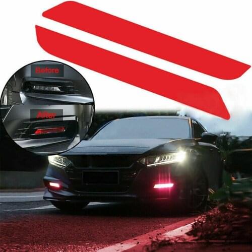 For Honda Accord 2018 2pcs Red Vinyl Car Auto Front Fog Light Cover Overlay Reflective Sticker Film Parts
