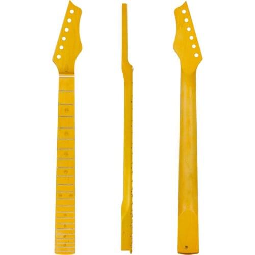 Kmise Electric Guitar Neck Canada Maple 22 Frets Bolt on C Shape Yellow Satin