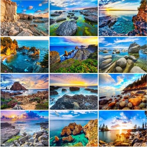 Evershine Diamond Painting Seaside 5D DIY New Arrival Diamond Embroidery Natural Cross Stitch Landscape Hobby Handmade Gift