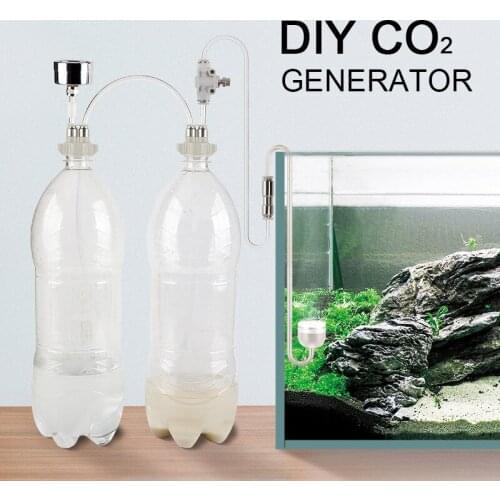 DIY CO2 Generator Aquarium Planted Tank CO2 System kit Valve Generator Bottle Reaction Generator for Aquarium Moss Plant