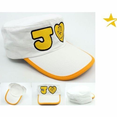 Anime JoJos Bizarre Adventure Kujo Jotaro Canvas White Hat Cap Cosplay Prop