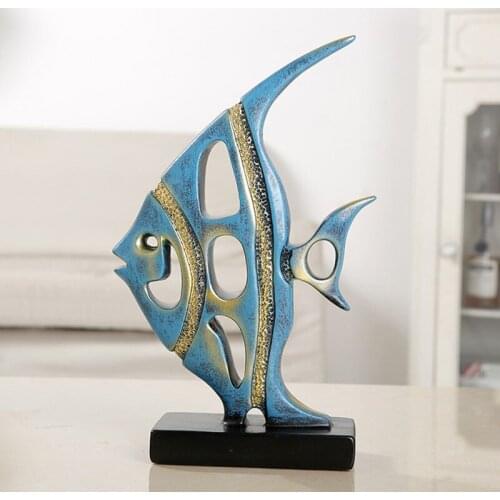 Creative Tropical Fish Resin sculpture European style resin statue craft creative home desktop decoration
