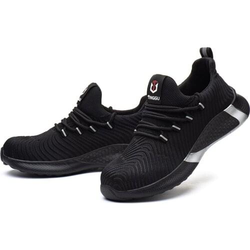 Fashion Safety Shoes Men Steel Toe Work Sneakers Male Shoes Breathable Work Shoes Anti-puncture Indestructible Security Footwear