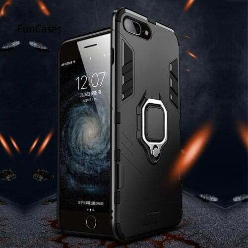 Magnetic Shockproof Armor Phone Case For iphone 8 7 Plus 8 + Luxury Car Ring Holder Stand Hard Back Cover For iphone 8plus 7plus