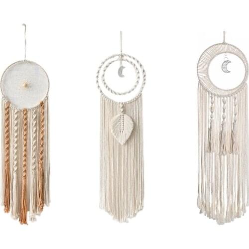 Moon Leaf Macrame Wall Hanging Tapestry Handmade Woven Boho Wall Decorations