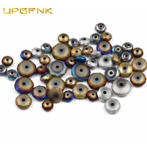 Matte Faceted Flat Round Gold Hematite spacer Natural Stone loose beads for Jewelry Making DIY bracelet Accessories 3/4/6/8/10mm