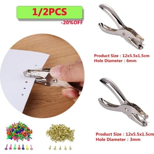 School Office Metal Single Hole Puncher Round Brads Hand Paper Punch For Scrapbooking Border Scrapbooking