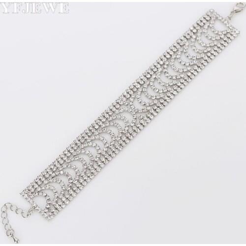 2017 Wedding Bracelets Bangles New Arrival full star super shiny rhinestone crystal silver color ladies link chain bracelets