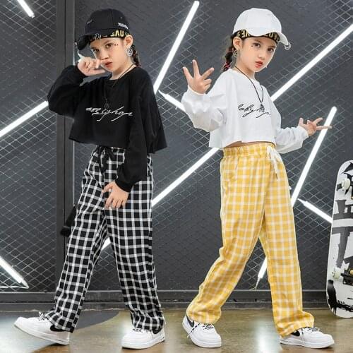 New 2020 Children Hip-hop Dance Clothes Tops And Pants Hiphop Suit Girls Cheerleading Jazz Dance Street Wear Performance Clothes