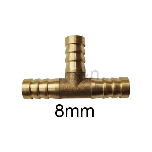 New 8mm diameter dia. t-shaped tee Three way pagoda joint Pagoda-Shape Connector brass Barbed joint copper Barb fitting Hose