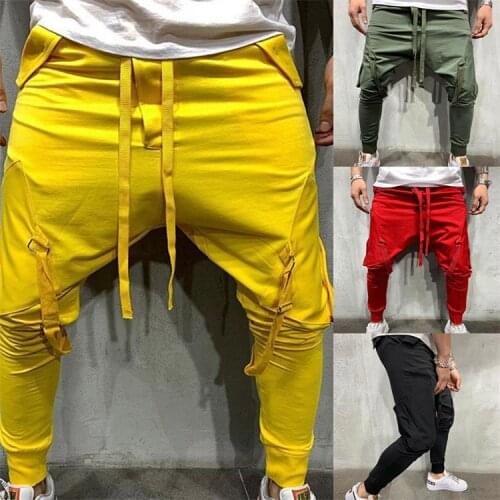 New Mens Long Casual Sweatpants Hip-hop Pockets Solid Trousers C3